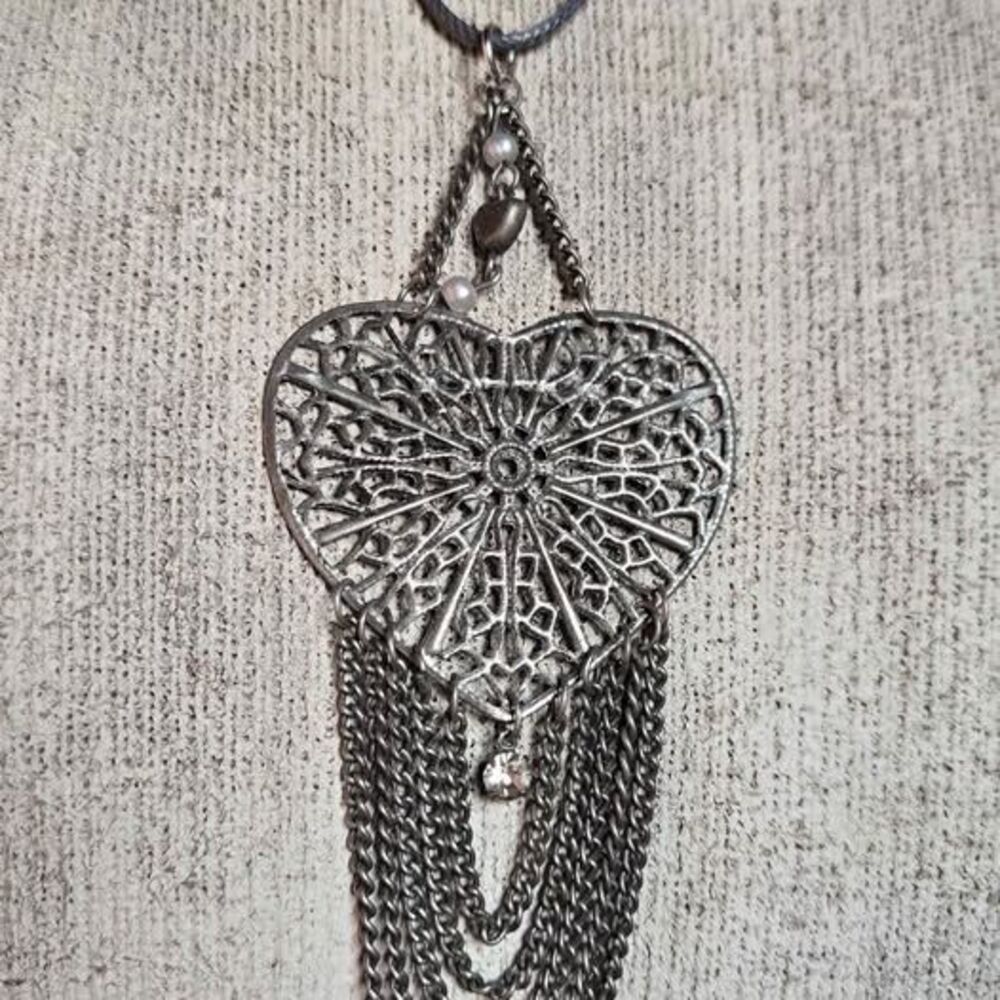 One-of-a-Kind Repurposed Heart Statement Necklace